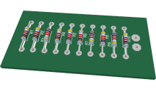 plošný spoj s rezistory